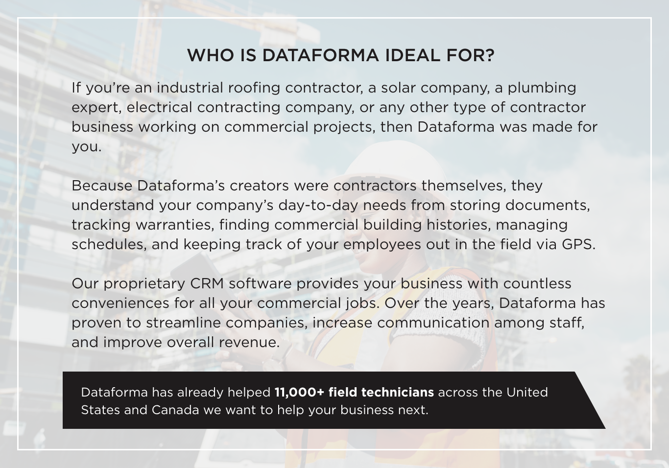 Who is dataforma ideal for?