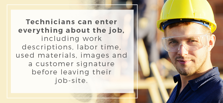 Save time with efficient entry of work data - before even leaving the job-site!